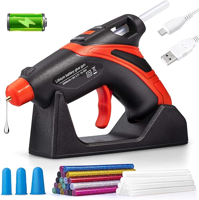 Cordless Hot Glue Gun,Fast Preheating Gun Kit